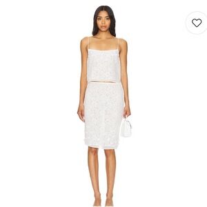 Majorelle heather tank and midi skirt